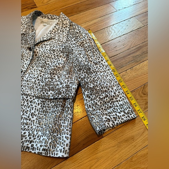 Pendleton Animal Cat Print Linen Blend Coat Blazer Jacket Brown/White Women Sz L - Picture 16 of 16